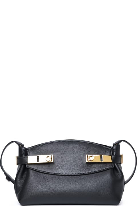 Fashion for Women Ferragamo Small 'pouch Hug' Black Calf Leather Bag