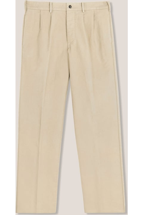 doppiaa Clothing for Men doppiaa Aalghero Straight-leg Pleated Cotton-flannel Trousers