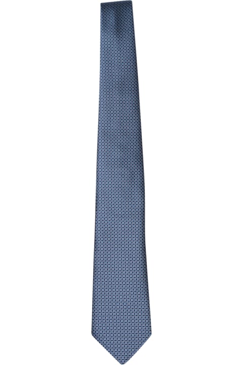Canali Ties for Men Canali Circles Pattern Light Blue/blue Tie