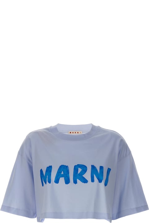 Marni Topwear for Women Marni Logo Print Crop T-shirt