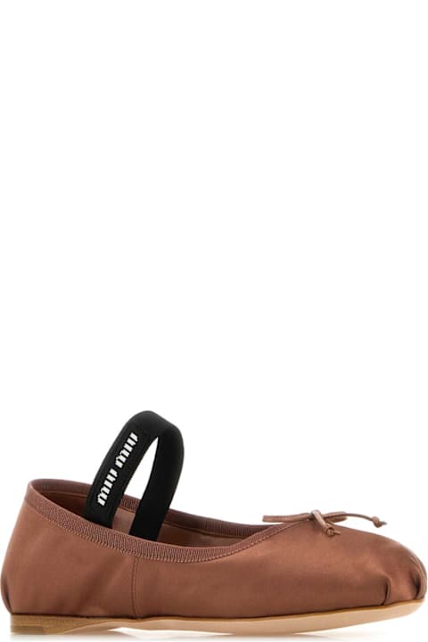 Homeware Miu Miu Dark Pink Satin Ballerinas