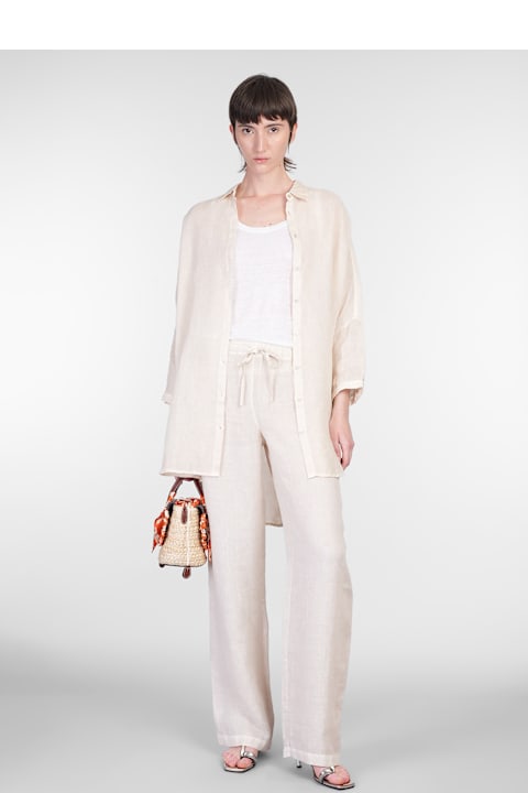ウィメンズ 120% Linoのパンツ＆ショーツ 120% Lino Pants In Beige Linen