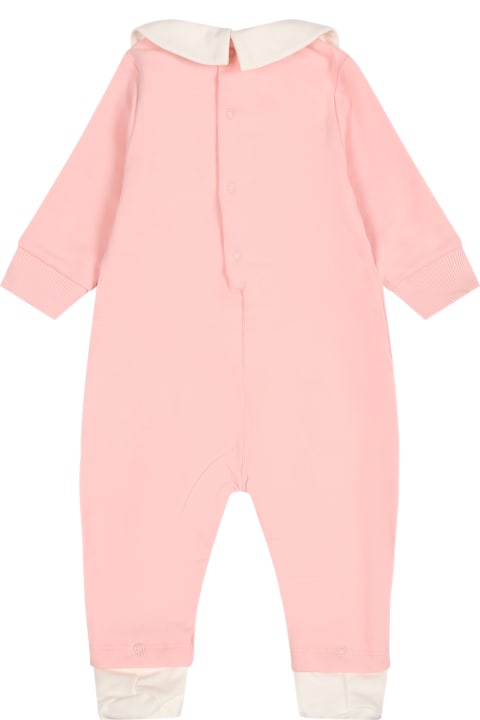 ベビーガールズ ボディスーツ＆セットアップ Moschino Pink Babygrow For Baby Girl With Teddy Bear And Logo