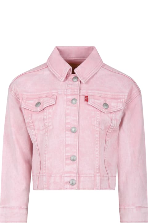Coats & Jackets for Girls Levi's Pink Jacket For Girl With Logo