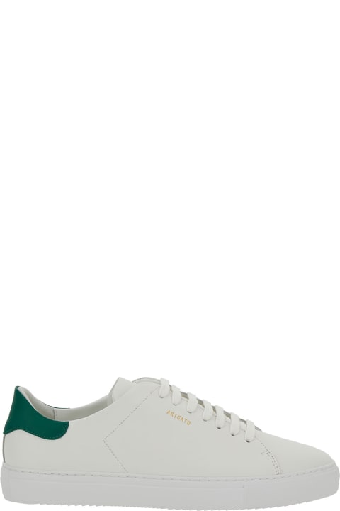 Fashion for Men Axel Arigato 'clean 90' White Low Top Sneakers With Laminated Logo In Leather Man