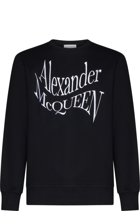 メンズ Alexander McQueenのフリース＆ラウンジウェア Alexander McQueen Warped Logo Sweatshirt