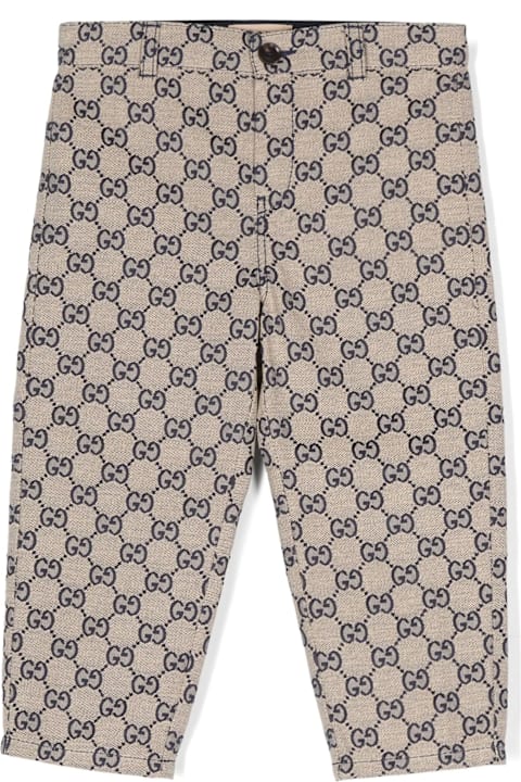 Bottoms for Baby Girls Gucci Gucci Kids Trousers Beige