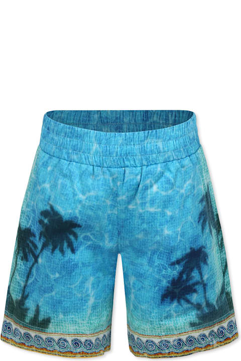 Homeware Casablanca Light Blue Shorts For Boy With Palm Tree Print