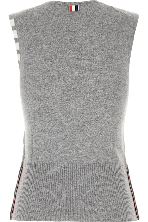 Thom Browne for Women Thom Browne Grey Cashmere Sleeveless Sweater