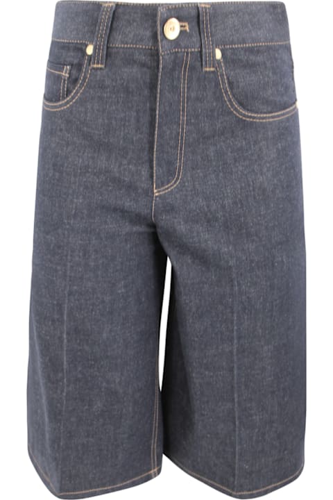 Brunello Cucinelli for Kids Brunello Cucinelli Short Denim With Front Button Closure