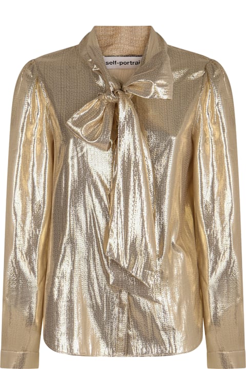 self-portrait ملابس علوية لـ السيدات self-portrait Lamé Shirt