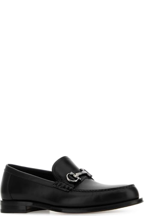 Ferragamo for Kids Ferragamo Black Leather Teatro Loafers