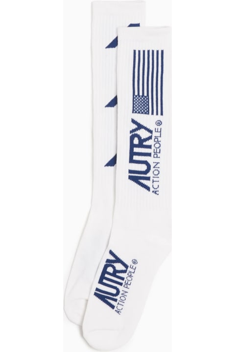Autry for Men Autry Calzini Con Logo Bianco Blu