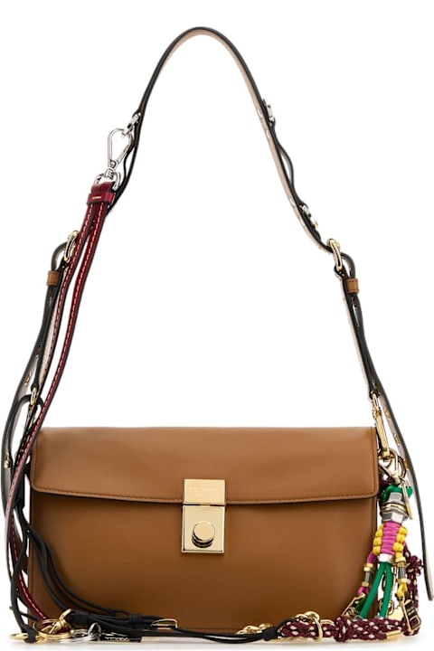 Homeware Prada Caramel Leather Small Prada Soft Sound Shoulder Bag