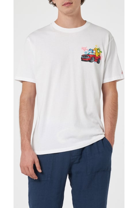 Homeware MC2 Saint Barth Man Cotton T-shirt With Cryptopuppets Good Fellas Placed Print | Cryptopuppets Special Edition