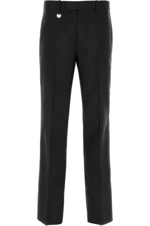 Burberry Pants for Men Burberry Black Wool Blend Wide-leg Pant