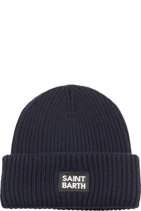 MC2 Saint Barth Hats for Men MC2 Saint Barth Logo Patched Knit Beanie