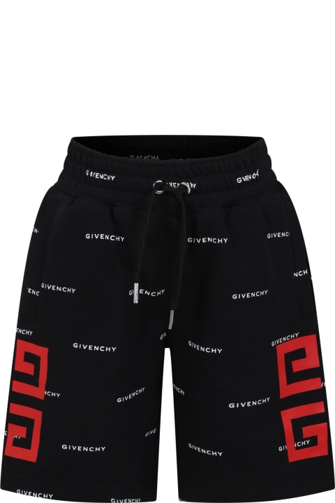 Bottoms for Boys Givenchy Black Shorts For Boy With All-over Logo