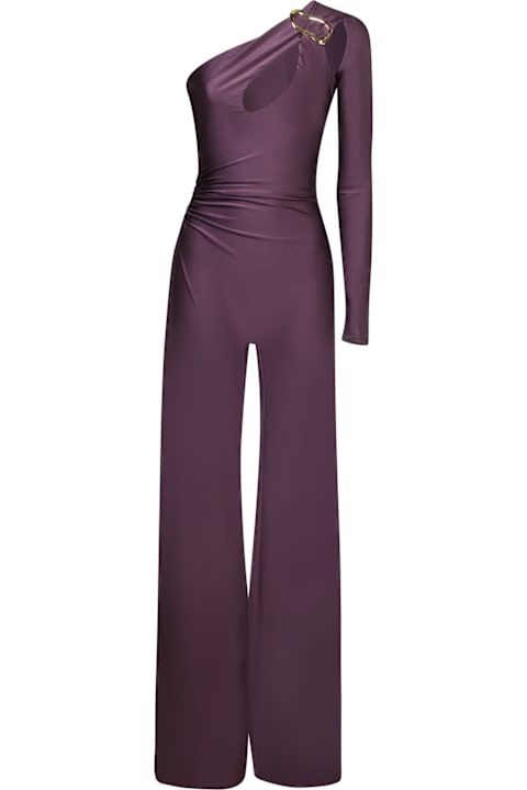 Amen Jumpsuits for Women Amen Purple Lycra Jumpsuit With Buckle