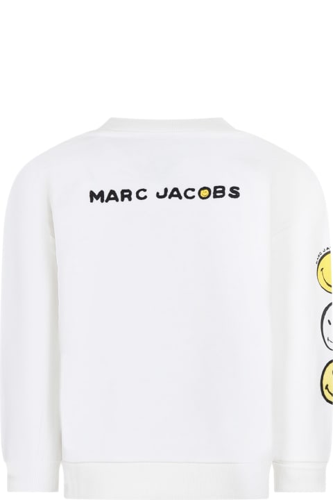 ウィメンズ新着アイテム Marc Jacobs White Sweatshirt For Boy With Smiley And Logo