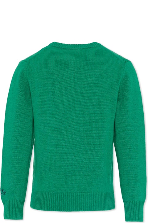Homeware MC2 Saint Barth Green Sweater For Boy With Snoopy