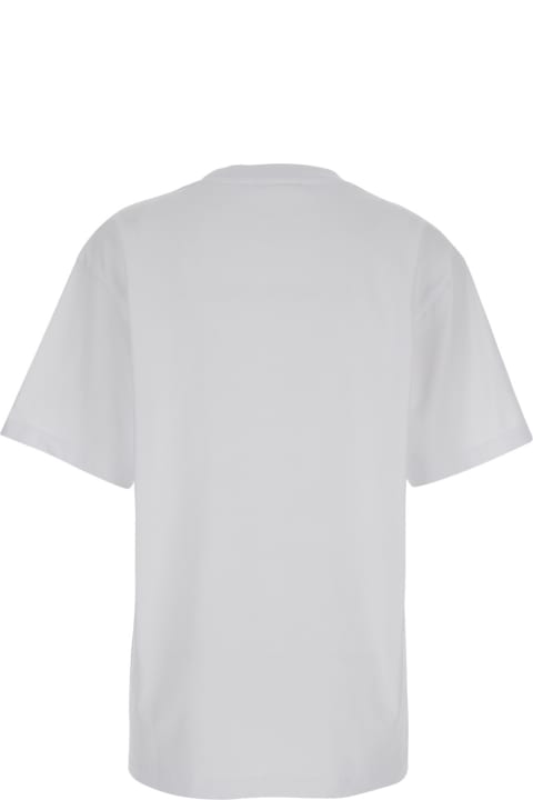 Homeware Maison Kitsuné T-shirt Oversize Con Stampa Logo Floreale In Cotone Bianco Uomo