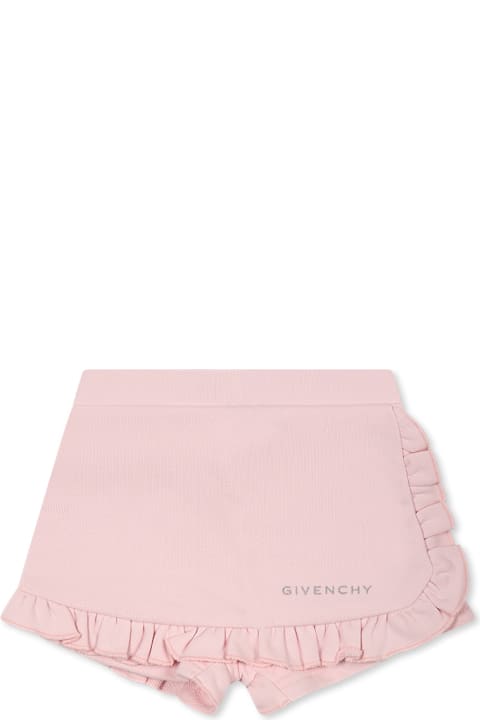 أدوات منزلية Givenchy Pink Shorts For Baby Girl With Logo