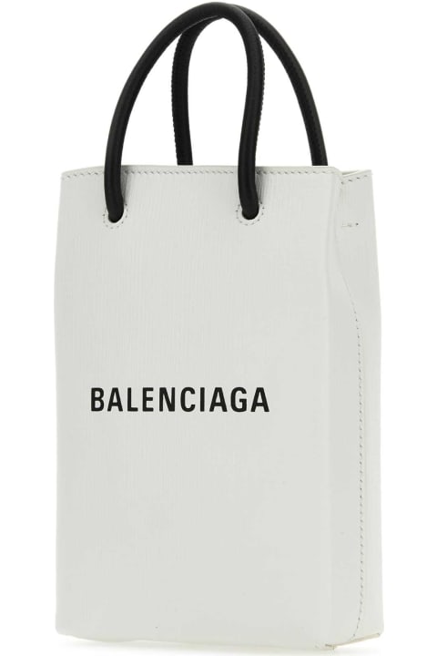 ウィメンズ デジタルアクセサリー Balenciaga White Leather Phone Case