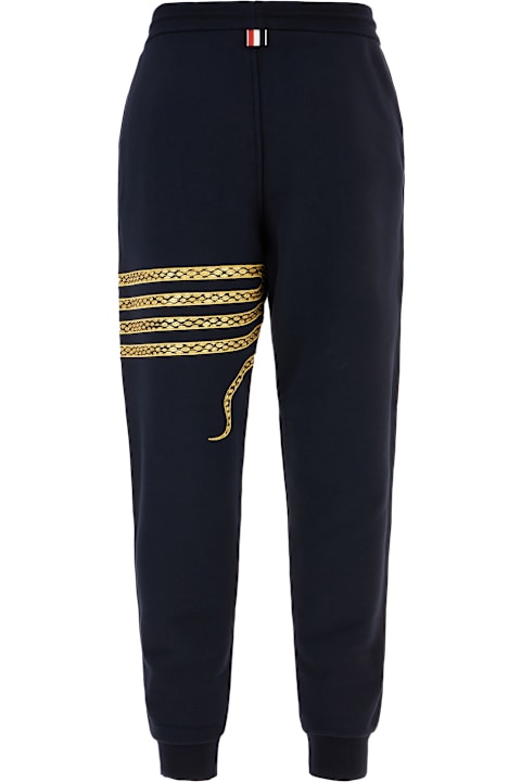Thom Browne Pants for Men Thom Browne Midnight Blue Cotton Joggers