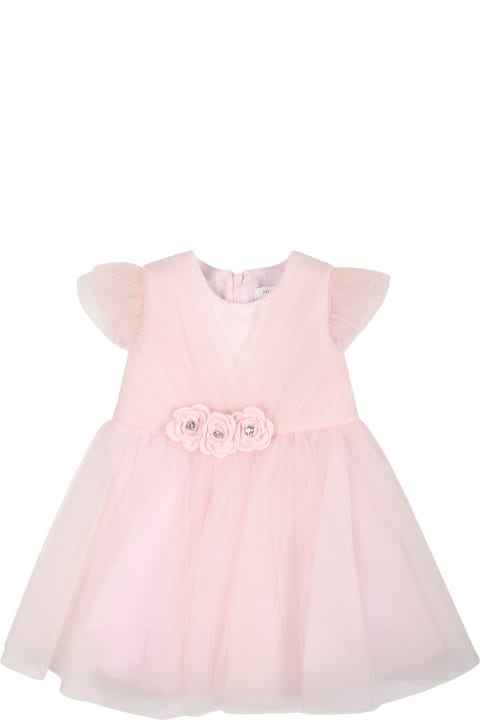 Monnalisa Kids Monnalisa Pink Tulle Dress For Baby Girl