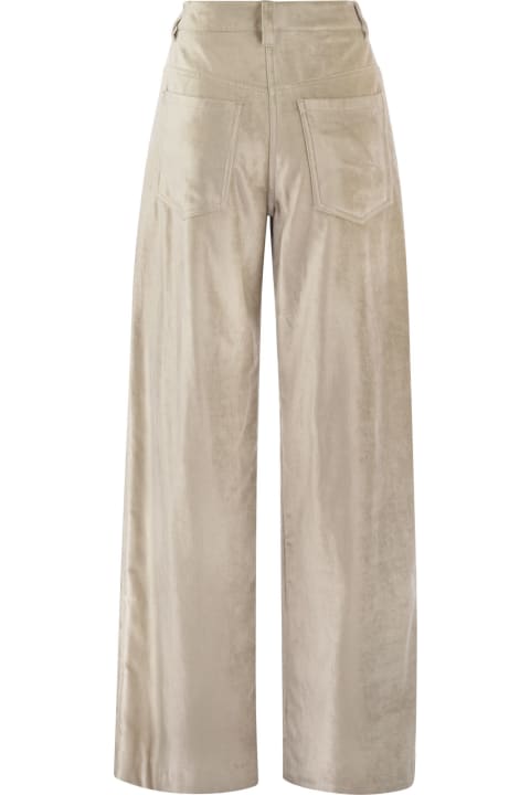 Brunello Cucinelli Pants & Shorts for Women Brunello Cucinelli Sleek Velvet Cotton And Viscose Loose Trousers