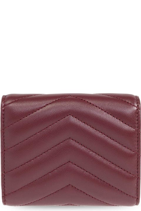 Saint Laurent Accessories for Women Saint Laurent Cassandre Logo Plaque Tri-fold Wallet