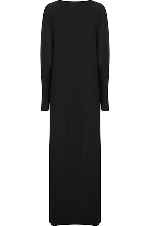 Homeware Norma Kamali Black Long Wrap Slit Dress