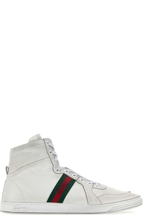 Homeware Gucci White Leather Stretch Sneakers
