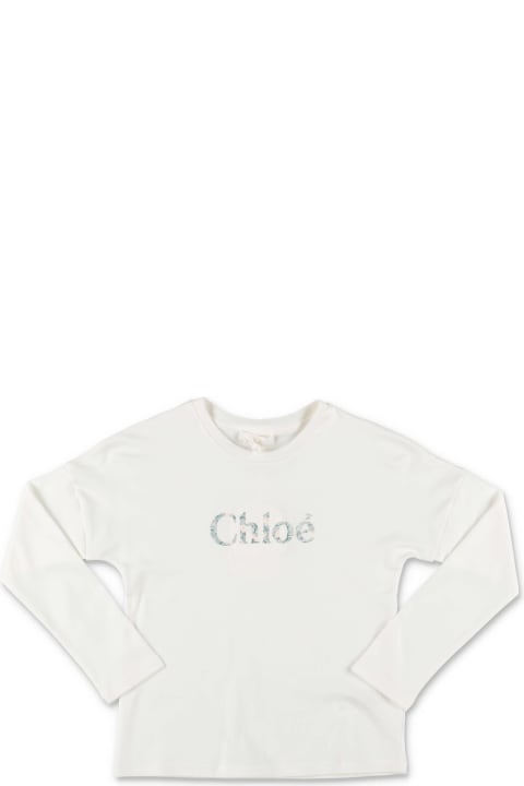 Chloe T-shirt Bianca In Jersey Di Cotone