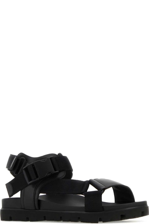 Prada Other Shoes for Men Prada Black Nylon And Leather Sandals