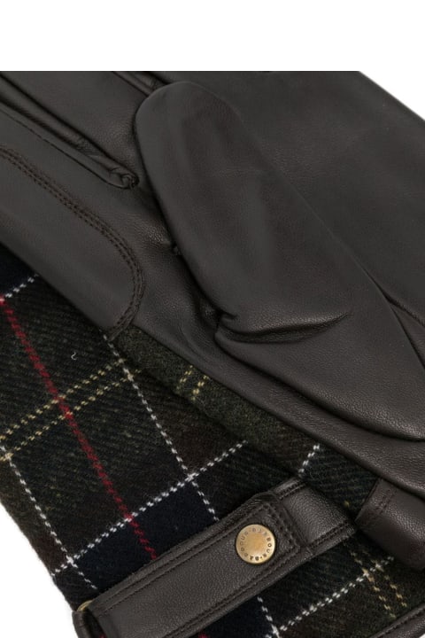 Barbour Gloves for Men Barbour Check-pattern Leather Gloves