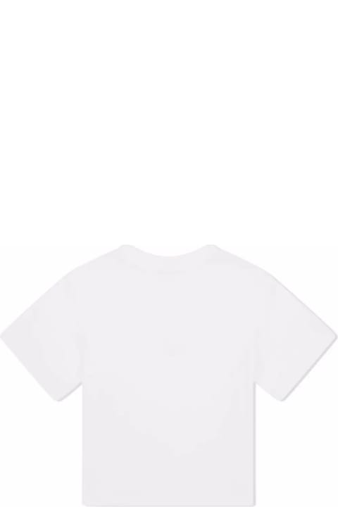 Dolce & Gabbana for Girls Dolce & Gabbana White T-shirt With Rhinestone Dg Logo