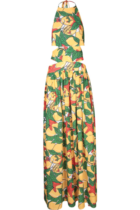Alessandro Enriquez Clothing for Women Alessandro Enriquez Lemon And Vegetable Yellow Crepe Dress With Cut-out