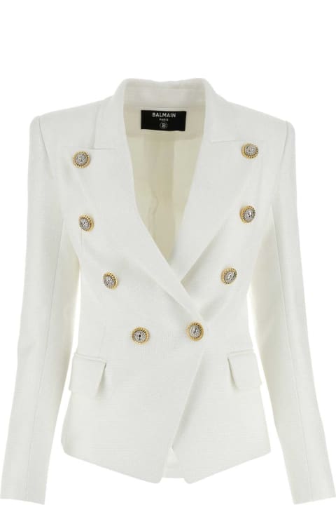 Balmain Coats & Jackets for Women Balmain White Jacquard Blazer