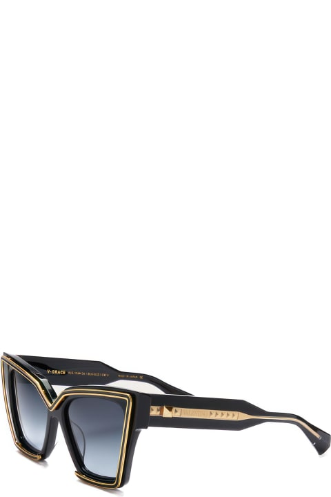 ウィメンズ新着アイテム Valentino Eyewear V-grace - Black / Gold Sunglasses