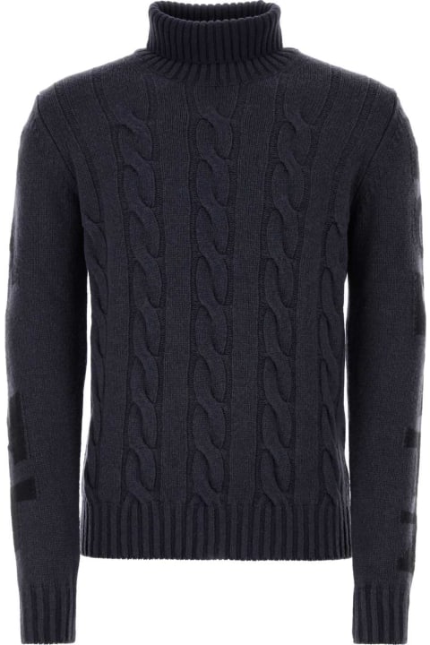 MC2 Saint Barth Sweaters for Men MC2 Saint Barth Dark Blue Wool Blend Fisherman Sweater