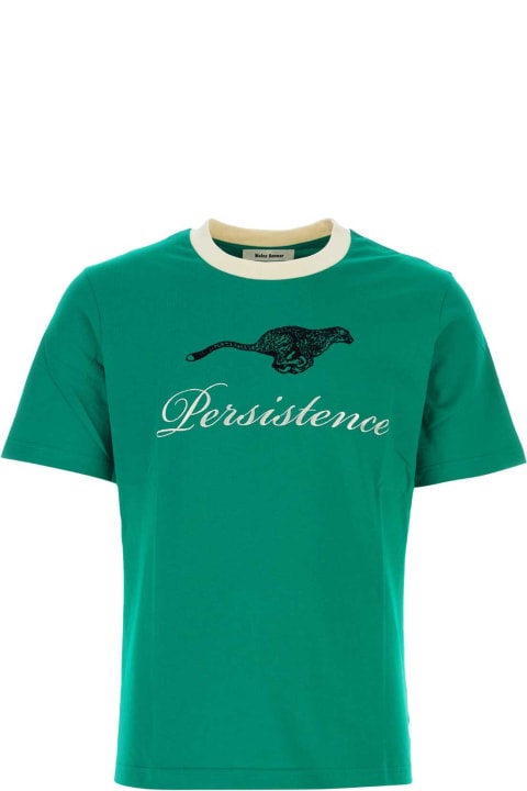 Wales Bonner Clothing for Men Wales Bonner Green Cotton Resilience T-shirt