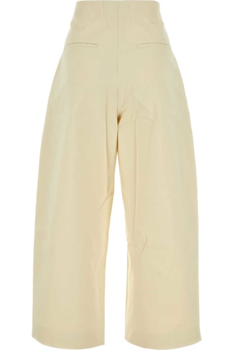 Studio Nicholson Pants & Shorts for Women Studio Nicholson Ivory Twill Wide-leg Pant