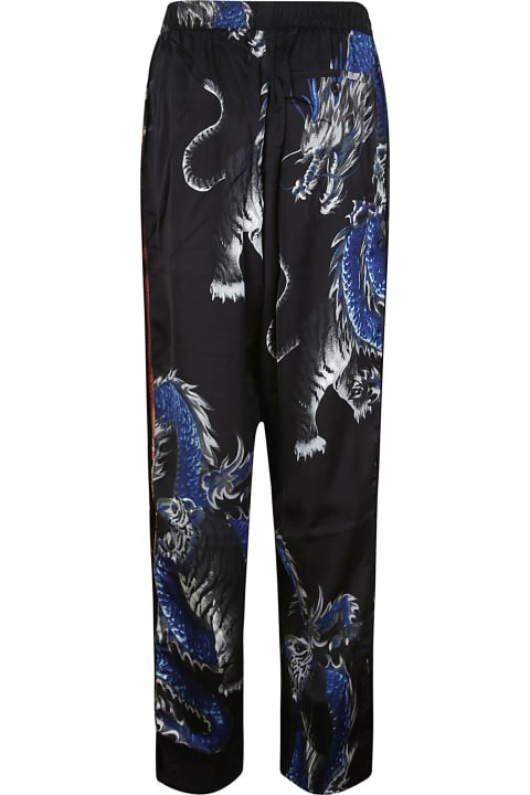 Button Panel Dragon Track Pants