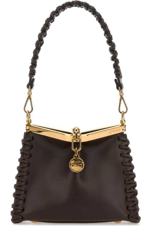 Etro for Women Etro Dark Brown Leather Mini Vela Handbag