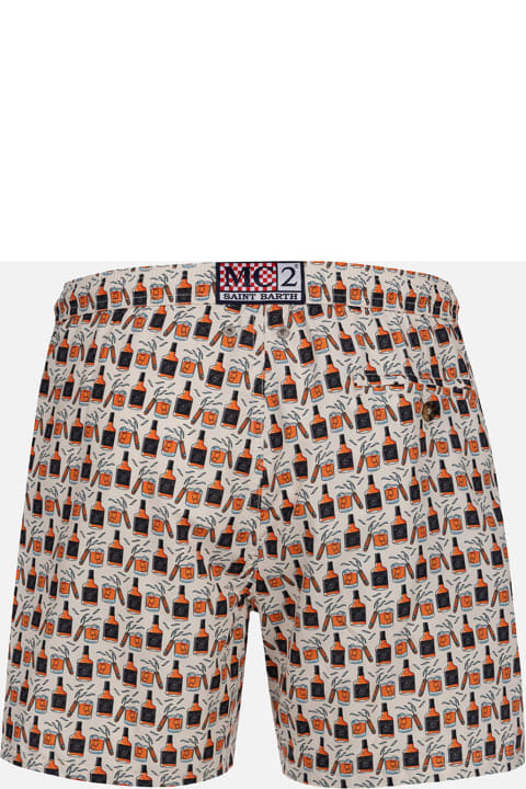 Homeware MC2 Saint Barth Man Lightweight Fabric Swim-shorts Lighting Micro Fantasy With Whisky And Cigars Print