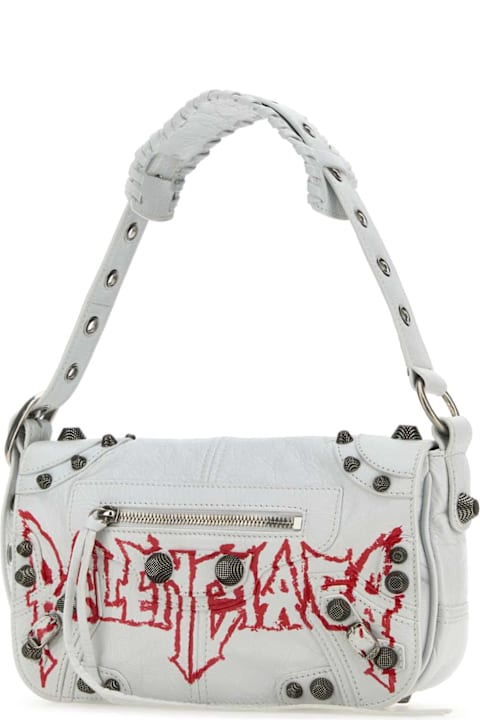 Homeware Balenciaga White Leather Le Cagole Xs Diy Metal Crossbody Bag