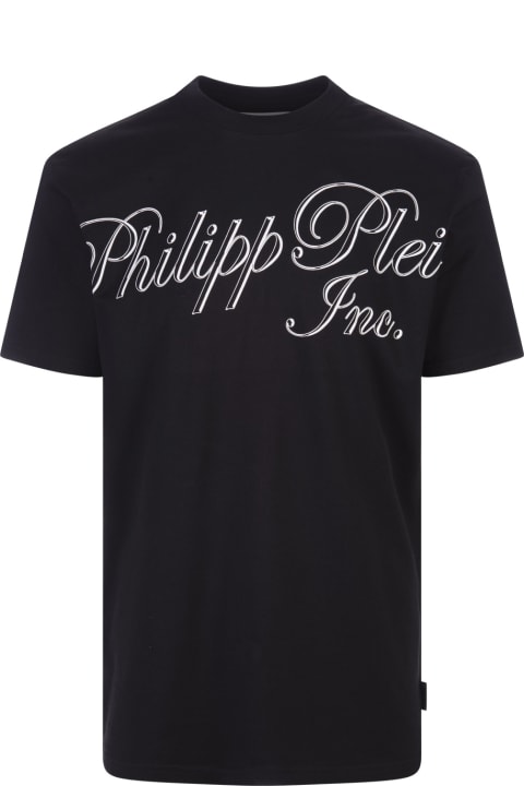 メンズ新着アイテム Philipp Plein Black T-shirt With Philipp Plein Tm Print