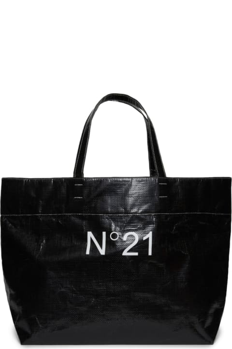 N.21 Accessories & Gifts for Boys N.21 N21w23u Bags N°21 Black Shopper Bag With Institutional Logo